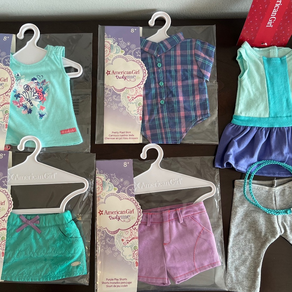 American Girl Truly Me THREE OUTFITS Seven Piece RETIRED Set NEW